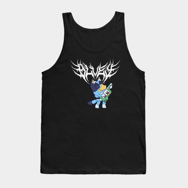 Black Metal Bluey Tank Top by flataffex